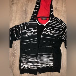 A-Stars- Hooded Striped Zip-up Sweater